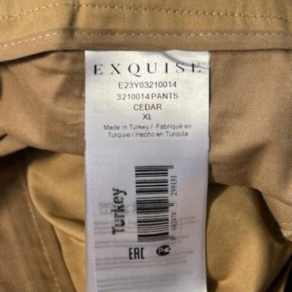 Anthropologie Exquise Barrel-Leg Chino Pants Cedar Size XL - Picture 9 of 12